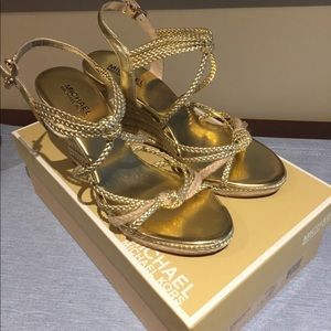 Michael By Michael Kors Gold summer wedge